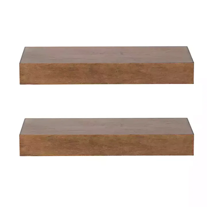 Rustic Wood 2-pc. Floating Shelves, 18 in.