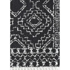 Sable Black and White Moon Area Rug, 5x7