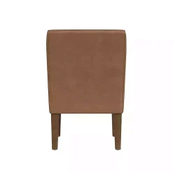 Saddle Brown Faux Leather Accent Chair