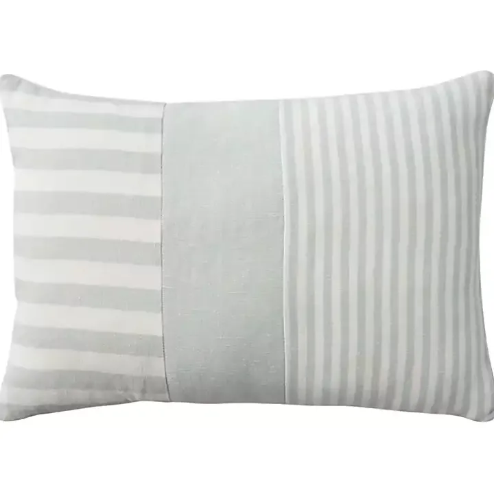Sage Asymmetrical Stripes Lumbar Pillow