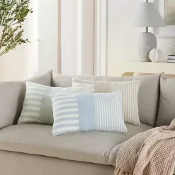 Sage Asymmetrical Stripes Lumbar Pillow