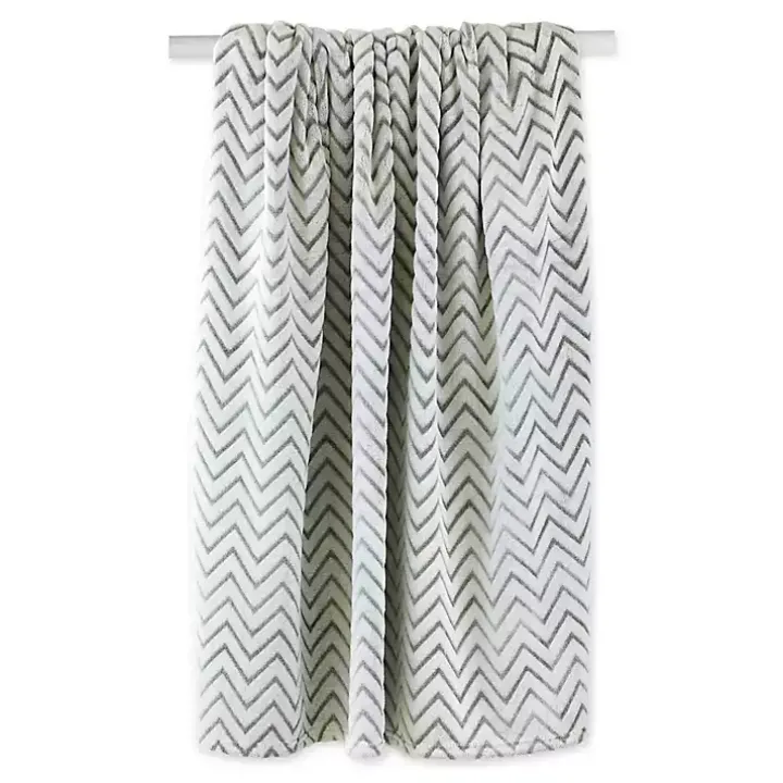 Sage Chevron Plush Throw