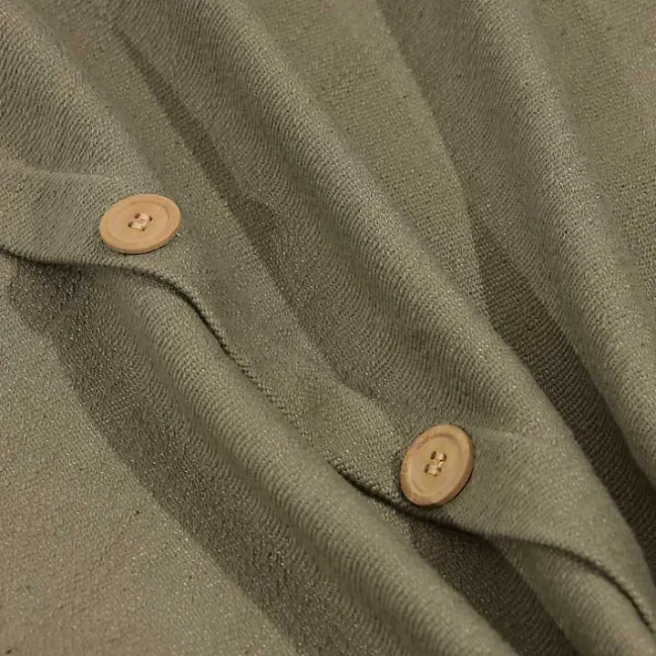 Sage Green Buttoned Throw Pillow