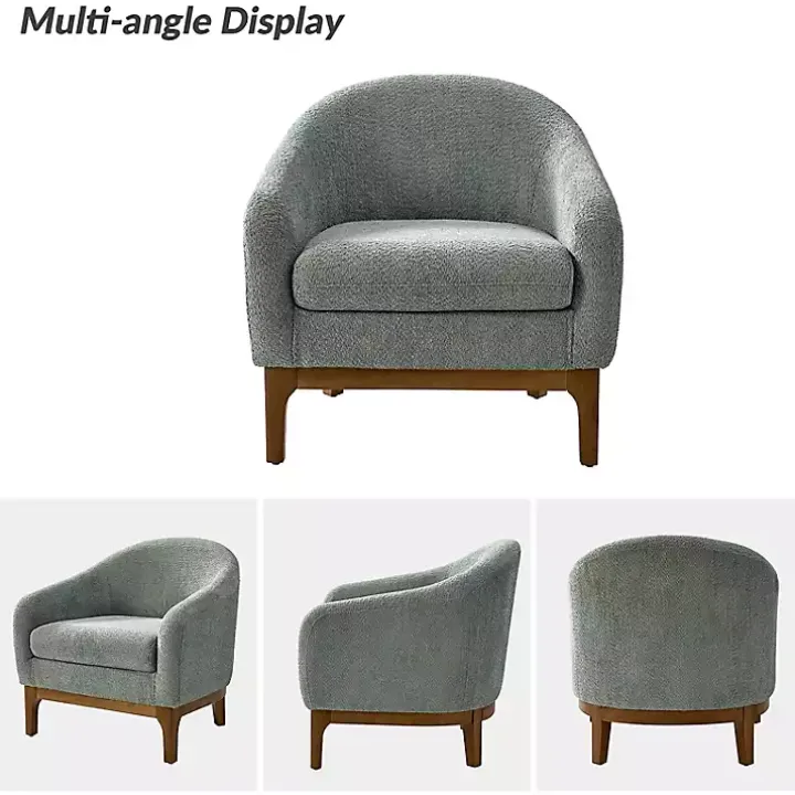 Sage Wool Upholstered Joan Barrel Accent Chair