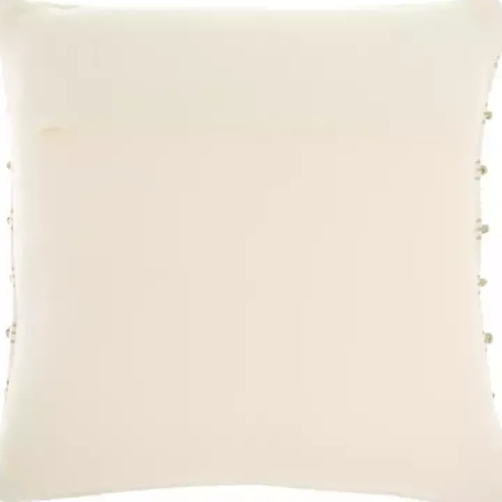 Sage Woven Knotted Stripes Throw Pillow