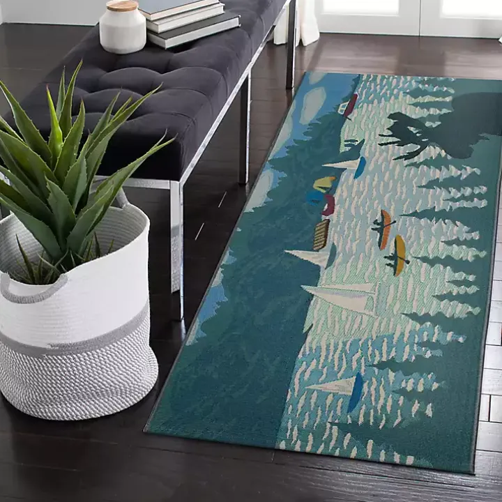 Sailboat Lake Indoor/Outdoor Runner, 1x4