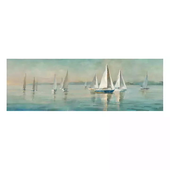Sailboats at Sunrise Canvas Art Print