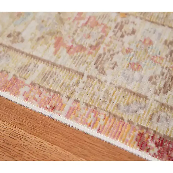 Salmon Vintage Border Area Rug, 5x7