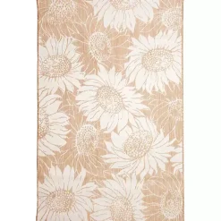 Sand Floral Blooms Outdoor Area Rug, 4x7