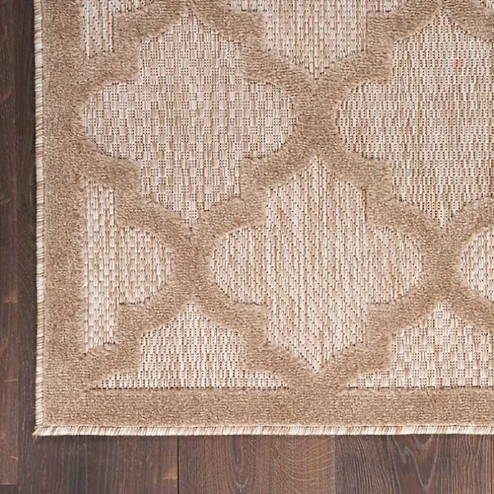 Sandstone Natural Trellis Outdoor Area Rug, 4x6