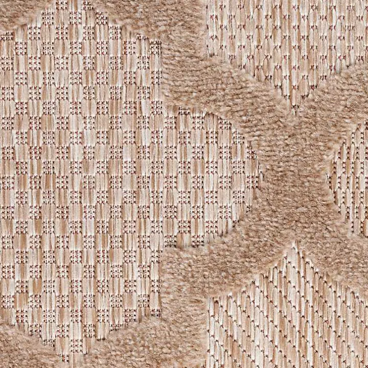 Sandstone Natural Trellis Outdoor Area Rug, 4x6