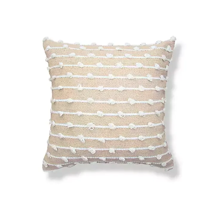 Sandy Beige Hand Knotted Decorative Throw Pillow