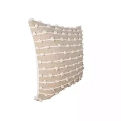 Sandy Beige Hand Knotted Decorative Throw Pillow