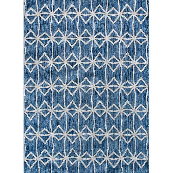 Sanford Blue Geometric Shapes Outdoor Rug, 8x10