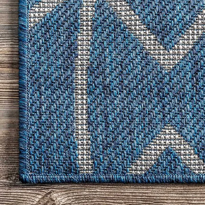 Sanford Blue Geometric Shapes Outdoor Rug, 8x10