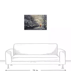 Santa Walking in the Snow Canvas Art Print