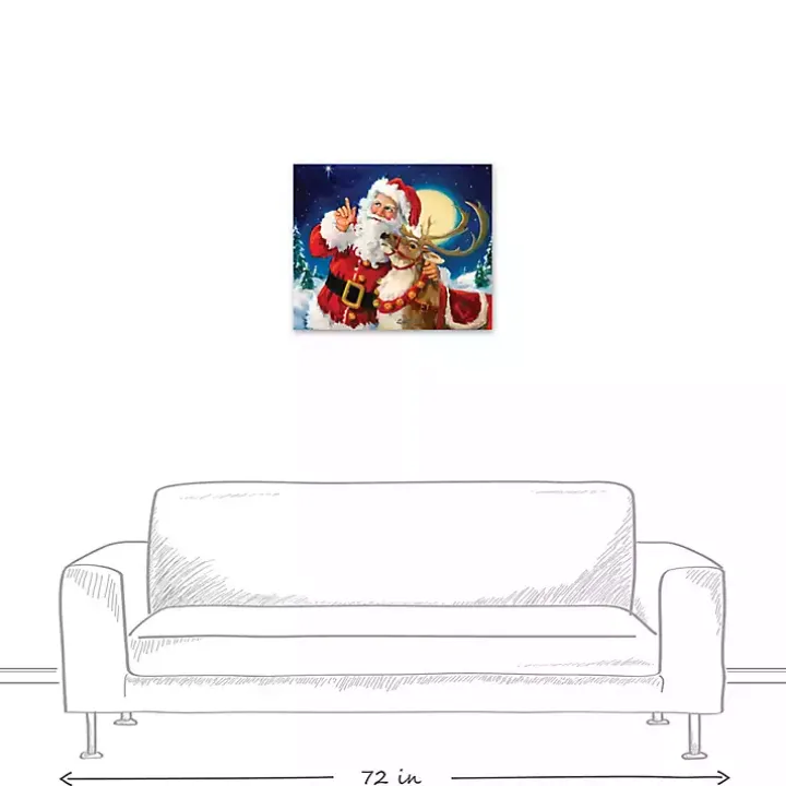 Santa's Lead Reindeer Canvas Art Print
