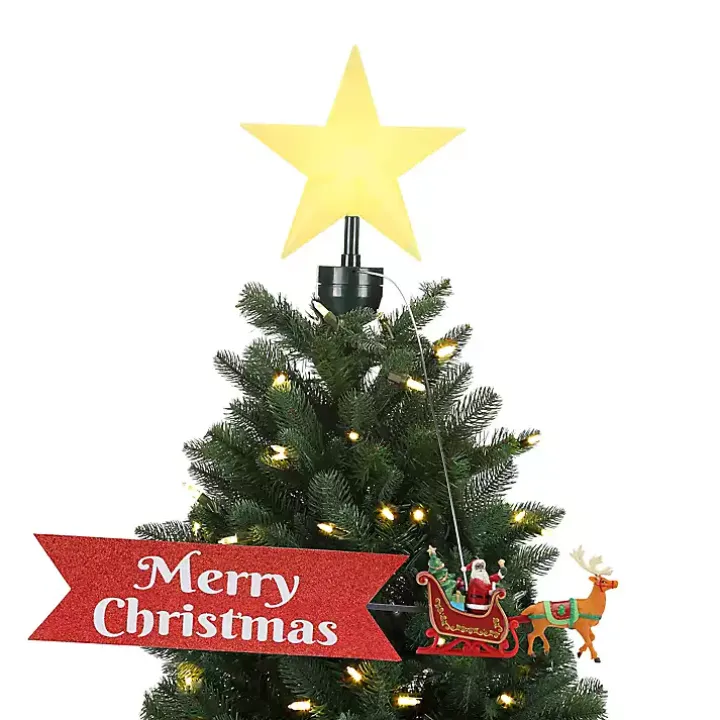 Santa's Sleigh Animated Pre-Lit Tree Topper