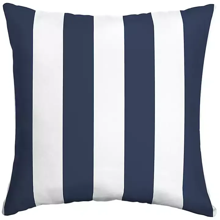 Sapphire Cabana Stripe Outdoor Pillow