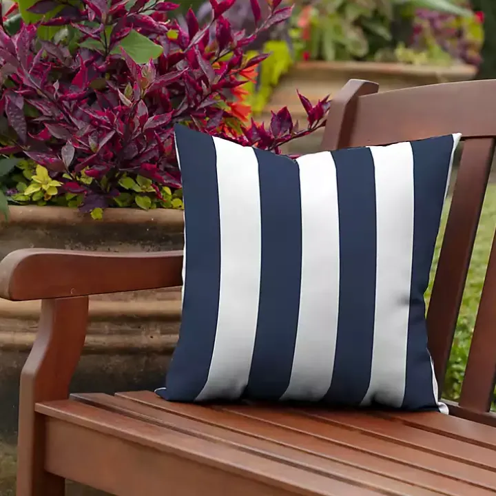 Sapphire Cabana Stripe Outdoor Pillow