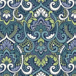 Sapphire Damask Outdoor Chaise Cushion