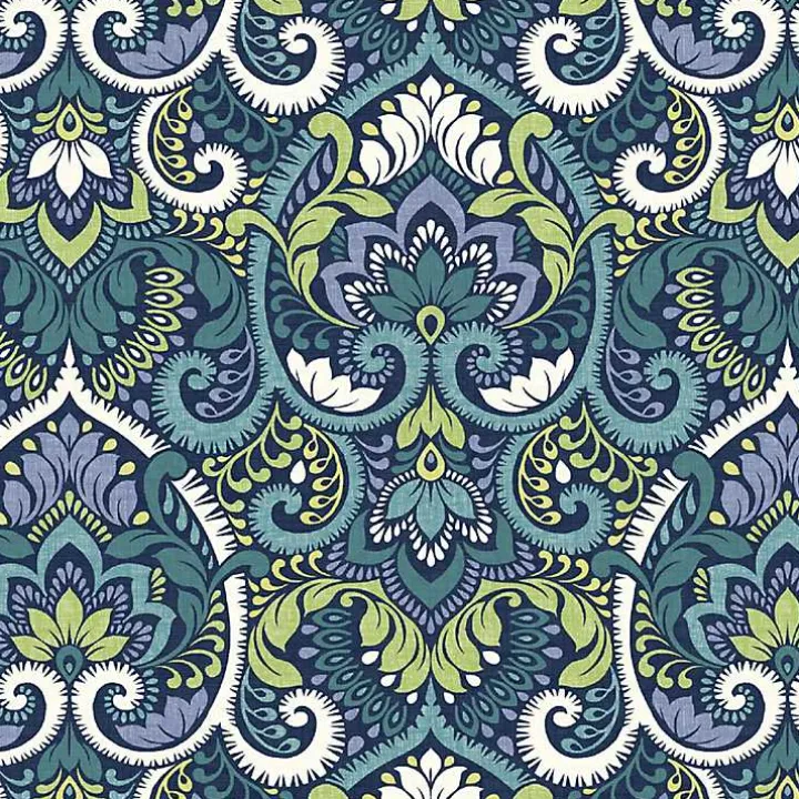 Sapphire Damask Outdoor Pillows, Set of 2