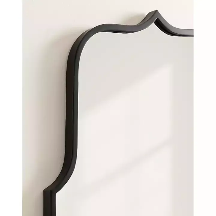 Satin Black Arched Scallop Wall Mirror