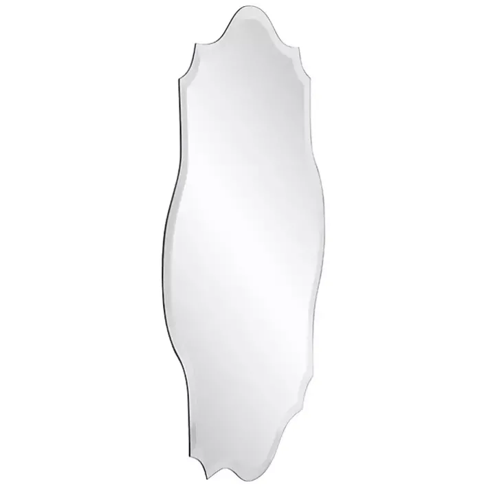 Scalloped Rectangular Frameless Wall Mirror