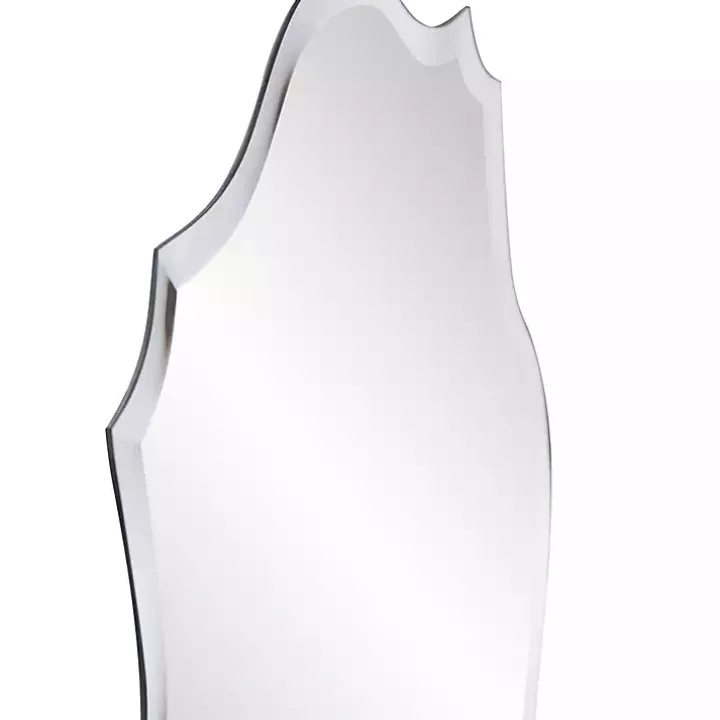 Scalloped Rectangular Frameless Wall Mirror