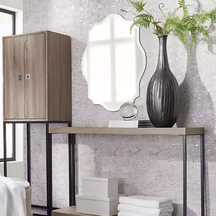 Scalloped Rectangular Frameless Wall Mirror