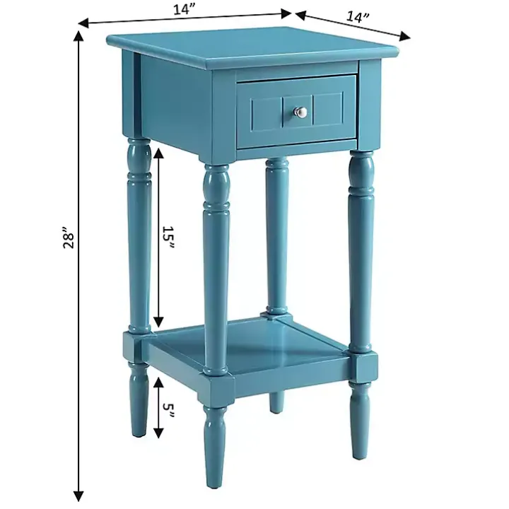 Sea Blue French Country Square Accent Table