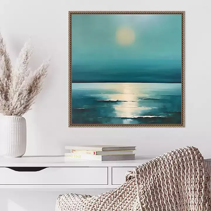 Sea Sunrise Framed Canvas Art Print