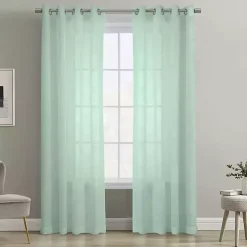 Seafoam Green Boucle Sheer Curtain Panel, 108 in.