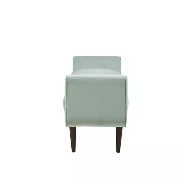 Seafoam Green Velvet Bench