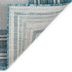 Seaglass Lined Frame Outdoor Area Rug, 6x9