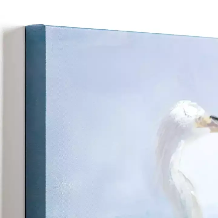 Seaside Egret Canvas Art Prints, Set of 2