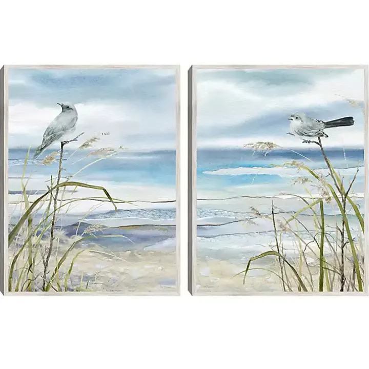 Seaside Rest Framed Canvas Art Prints, Set of 2