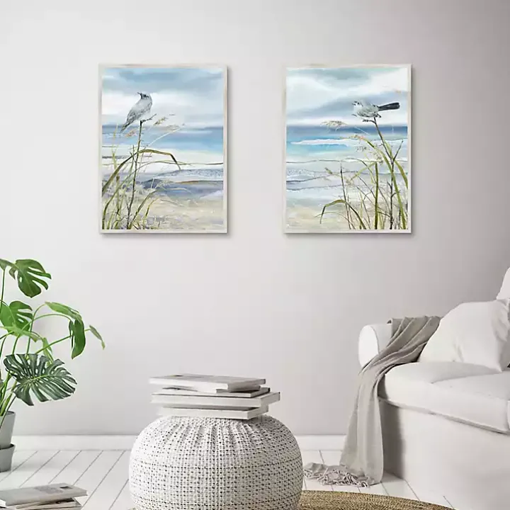 Seaside Rest Framed Canvas Art Prints, Set of 2