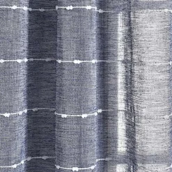 Sheer Navy Striped Curtain Panel Set, 95 in.