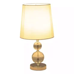 Silver Crystal Orb Table Lamps, Set of 2