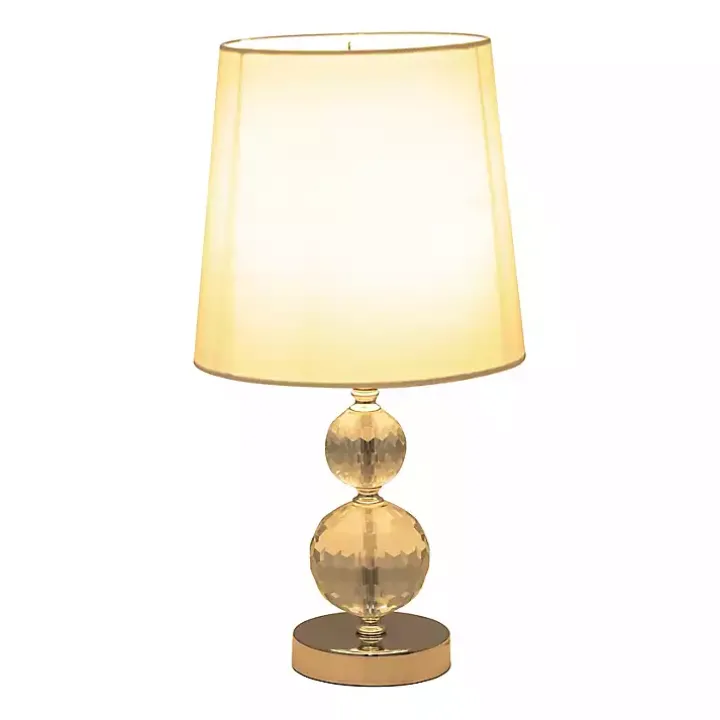 Silver Crystal Orb Table Lamps, Set of 2