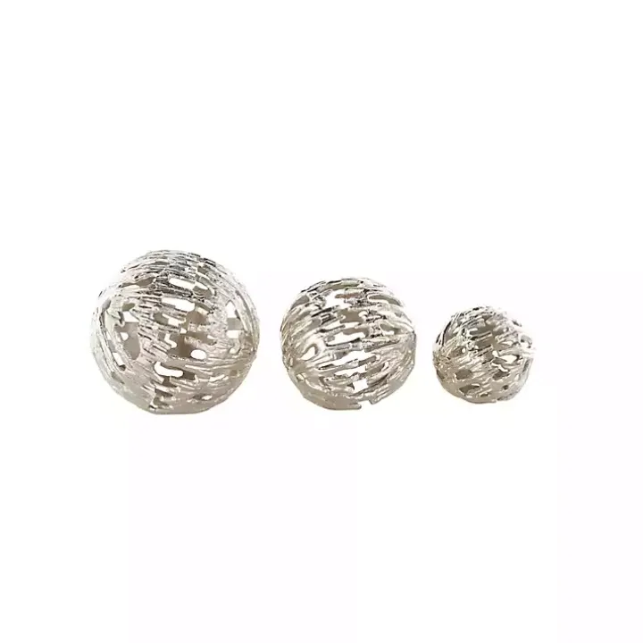 Silver Cut-Out Metal Orbs, Set of 3