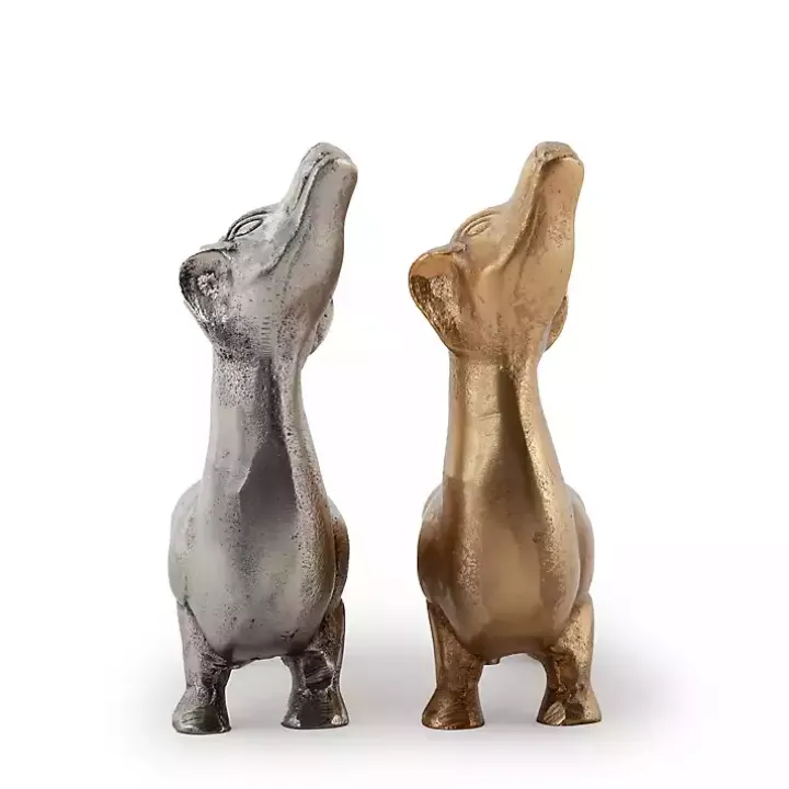 Silver Dachshund Figurine