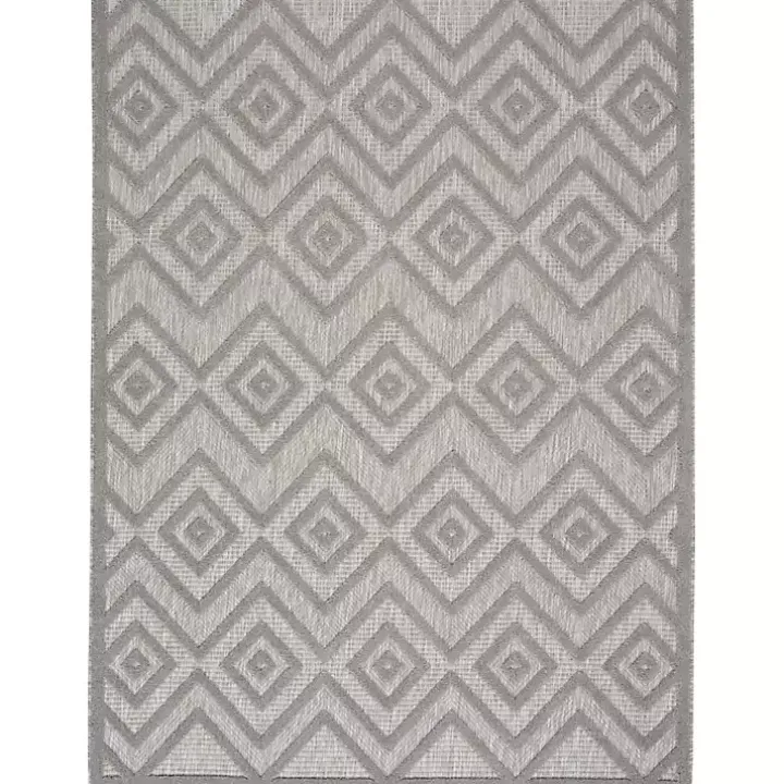 Silver Gray Diamond Indoor/Outdoor Area Rug, 4x6