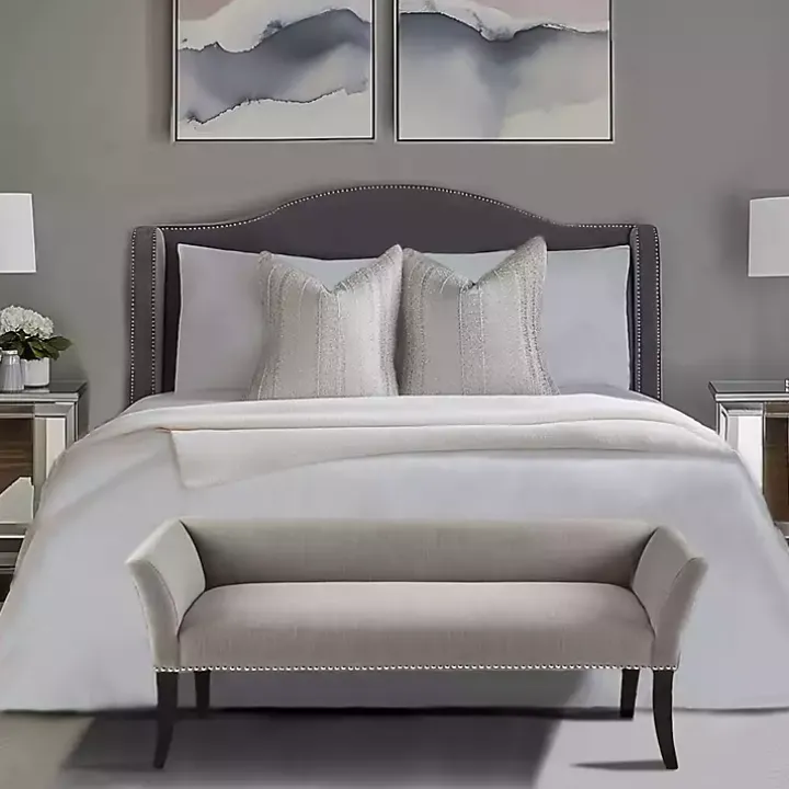 Silver Gray Melinda Accent Bench