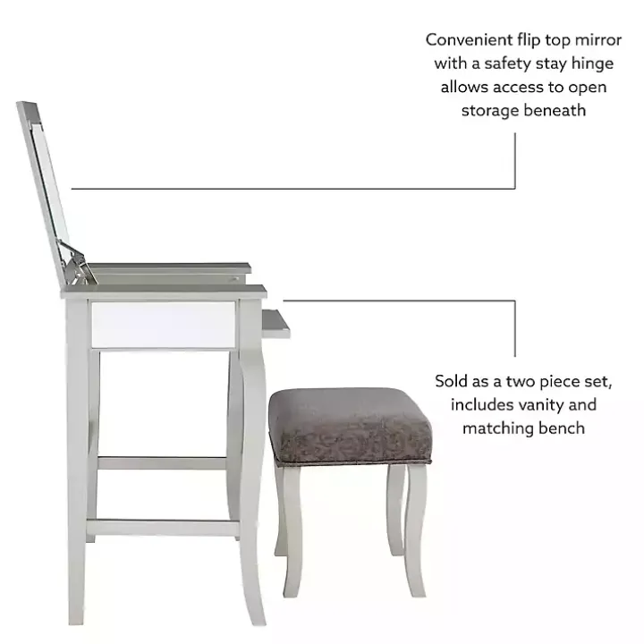 Silver Harper Flip-Top 2-pc. Vanity Set