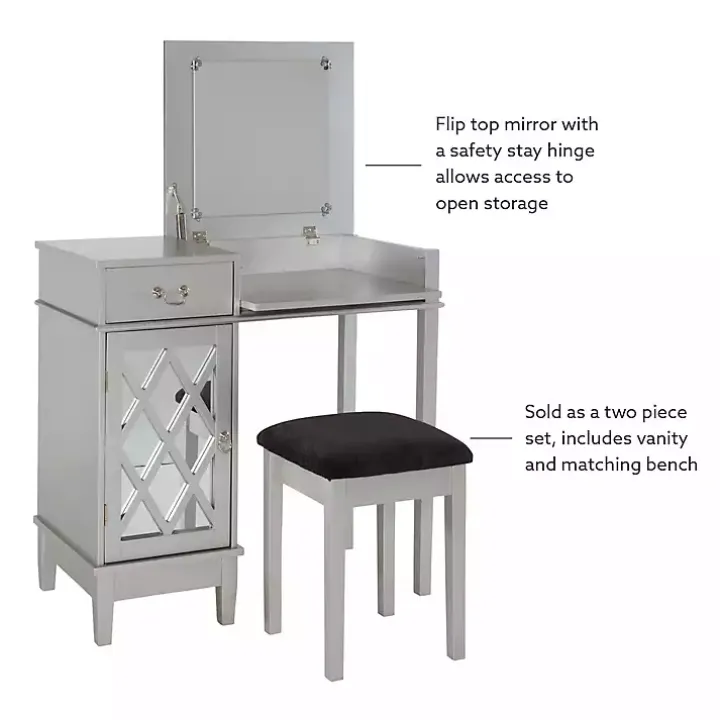 Silver Lattice Ella 2-pc. Vanity Set