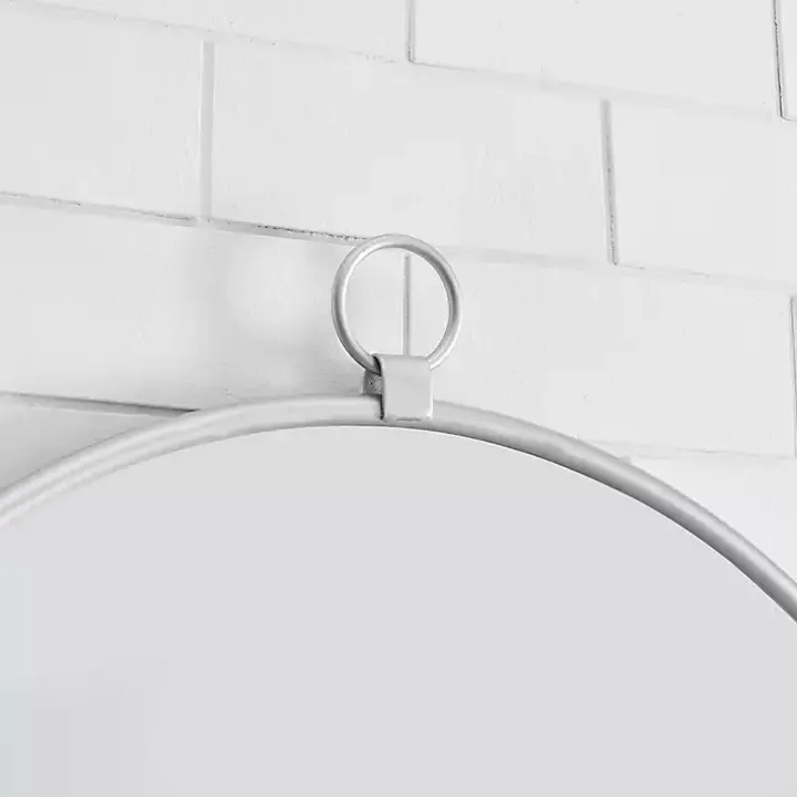 Silver Metal Frame Round Wall Mirror