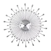 Silver Metal Sunburst Droplet Frame Clock