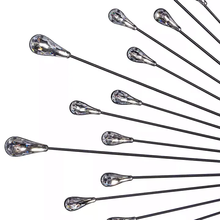 Silver Metal Sunburst Droplet Frame Clock
